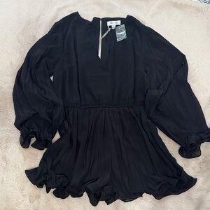 She + Sky Black Long Sleeve Romper